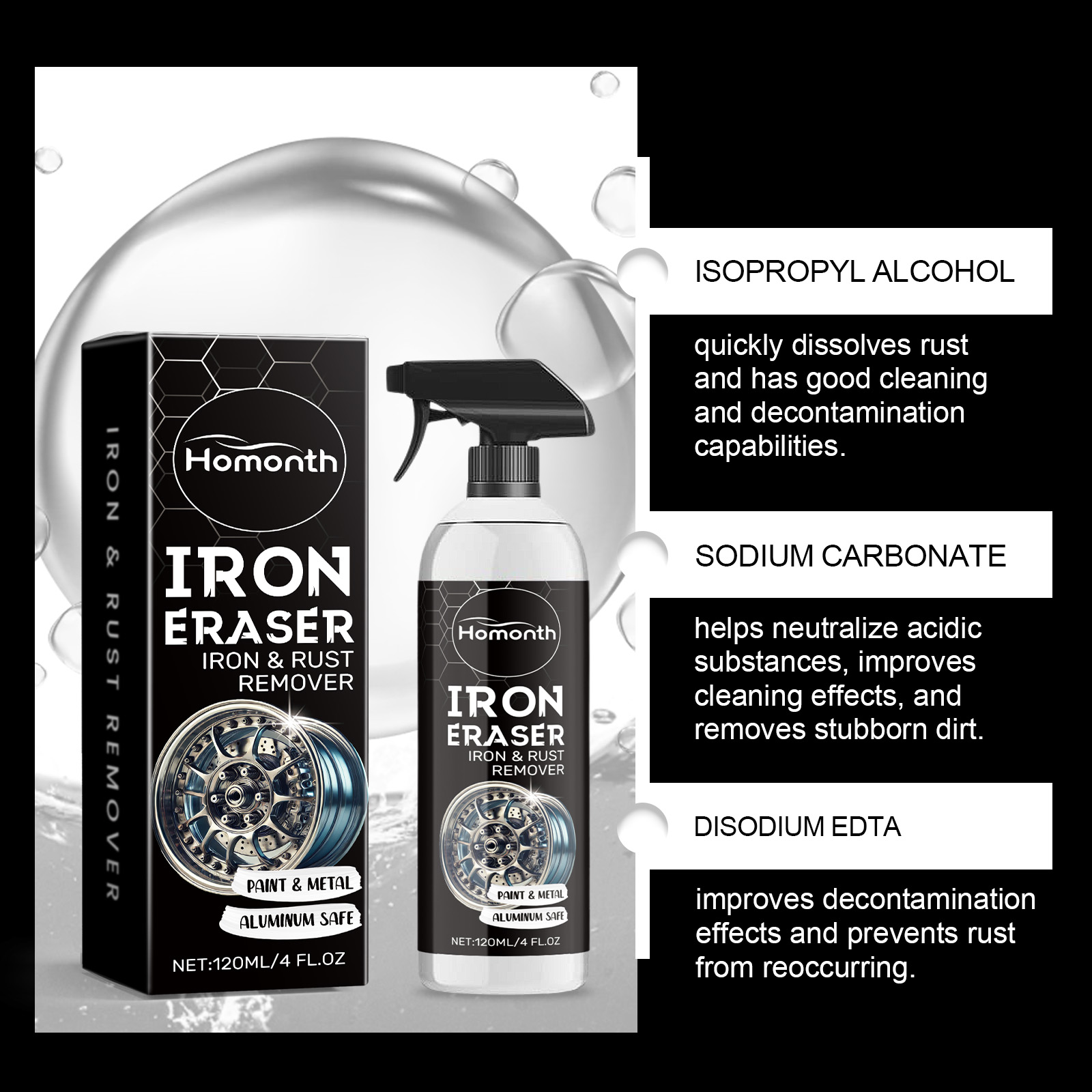 Car Wheel Rust Remover Spray E - Wheel Cleaner Alloy 评论和价格
