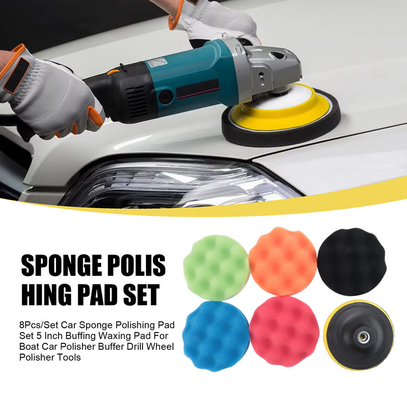 ABJA-8Pcs/Set Car Sponge Polis - Polish Pad Set Buffer 评论和价格