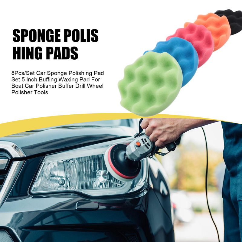 ABJA-8Pcs/Set Car Sponge Polis - Polish Pad Set Buffer 评论和价格
