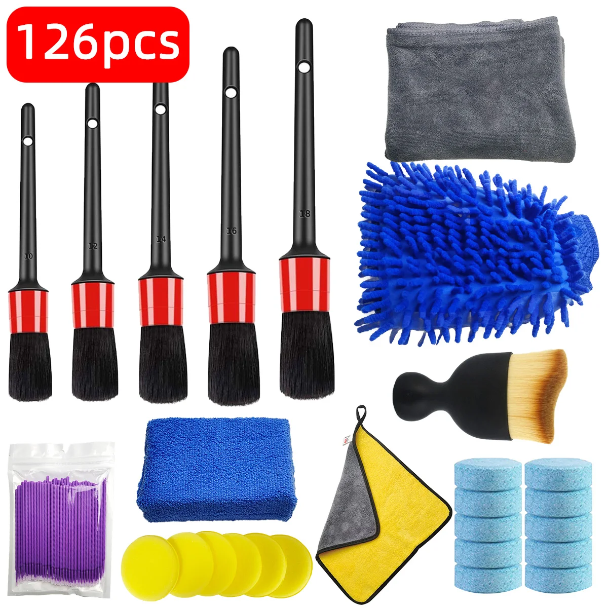 126-Piece Car Detail Cleaning  - Dirt Brush Interior 评论和价格