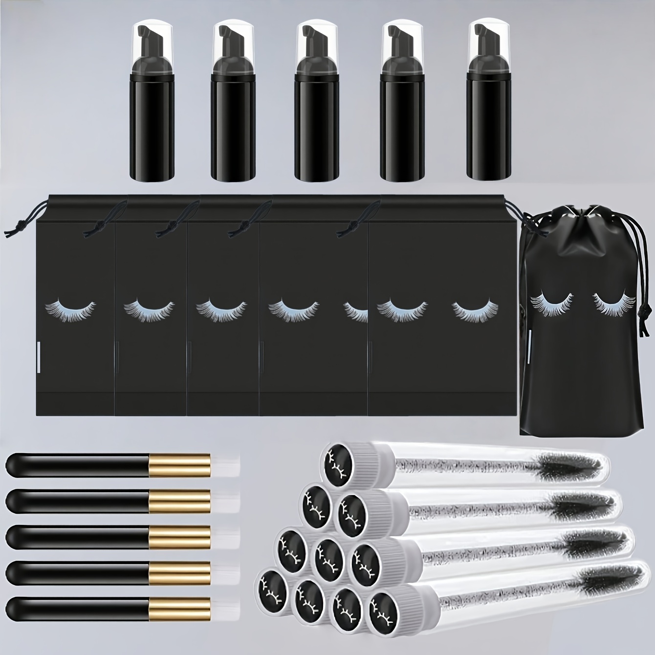 20Pcs Lash Care Kit - 5 Foam P - Detailing Brush Set 评论和价格