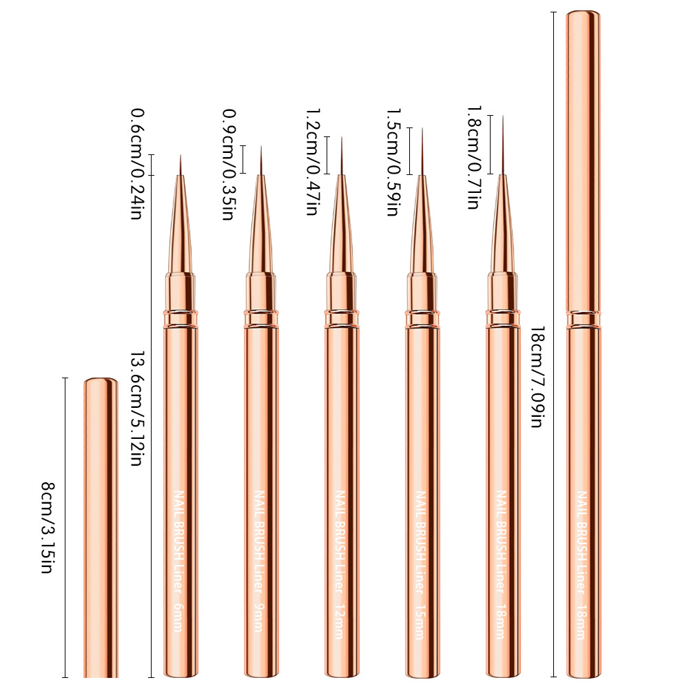 1/3/5pcs Nail Art Liner Brushe - Detailing Brush Set 评论和价格