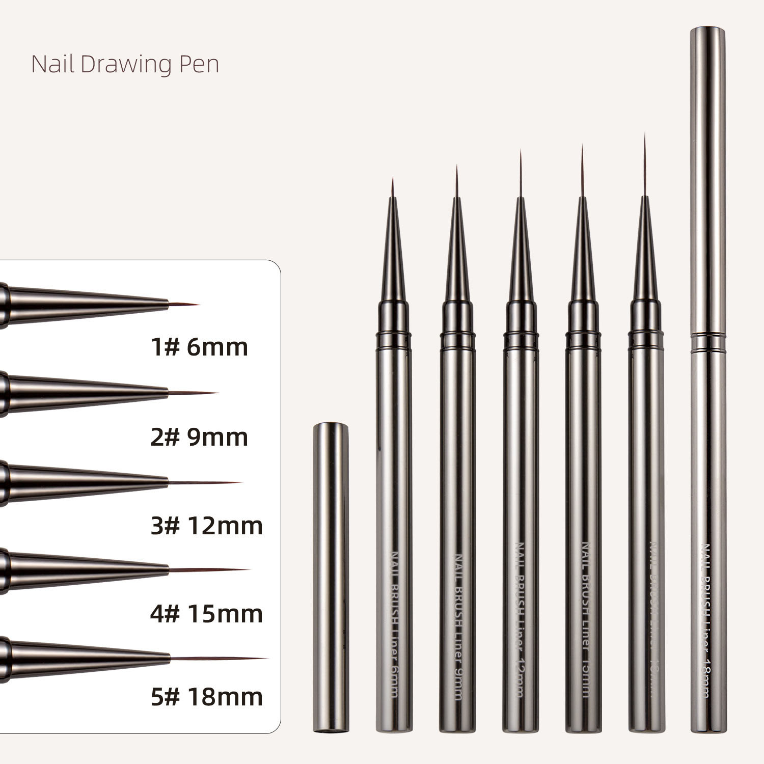 1/3/5pcs Nail Art Liner Brushe - Detailing Brush Set 评论和价格