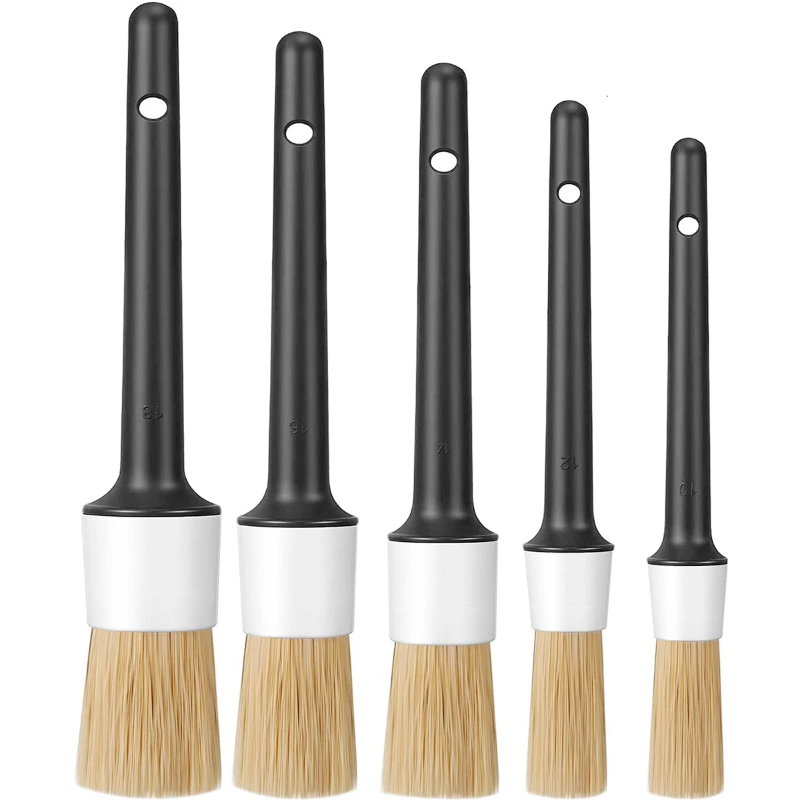 5Pcs Soft Boar Hair Car Detail - Interior Detailing Kit 评论和价格