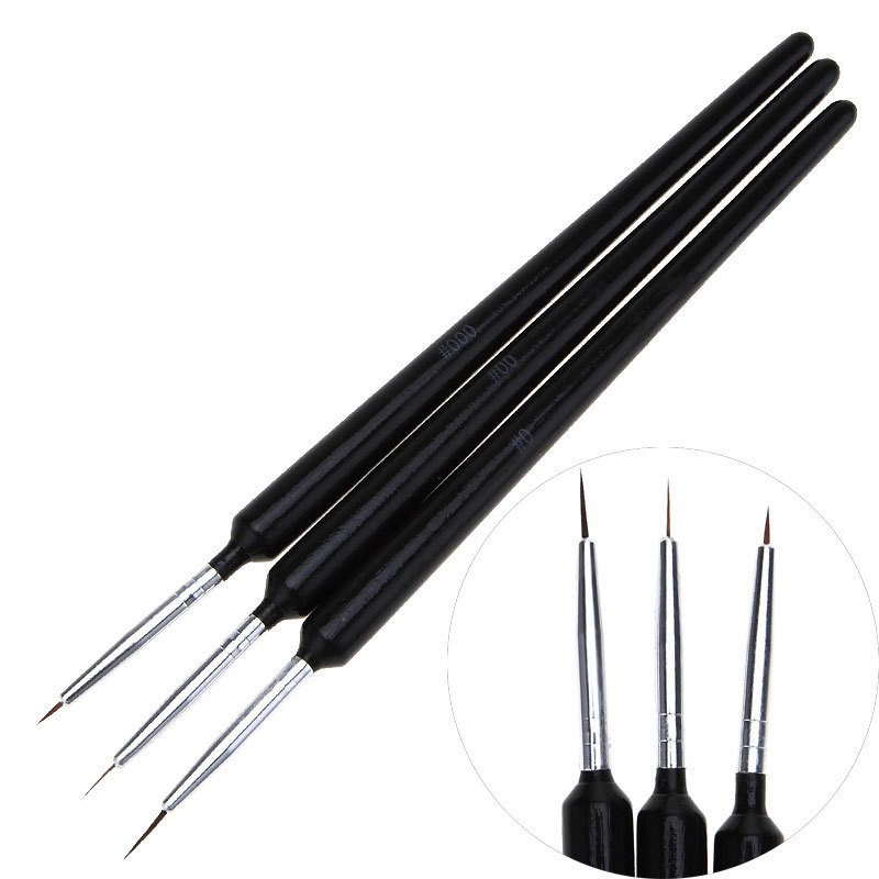 3Pcs Ultra-fine Nail Art Liner - Detailing Brush Set 评论和价格