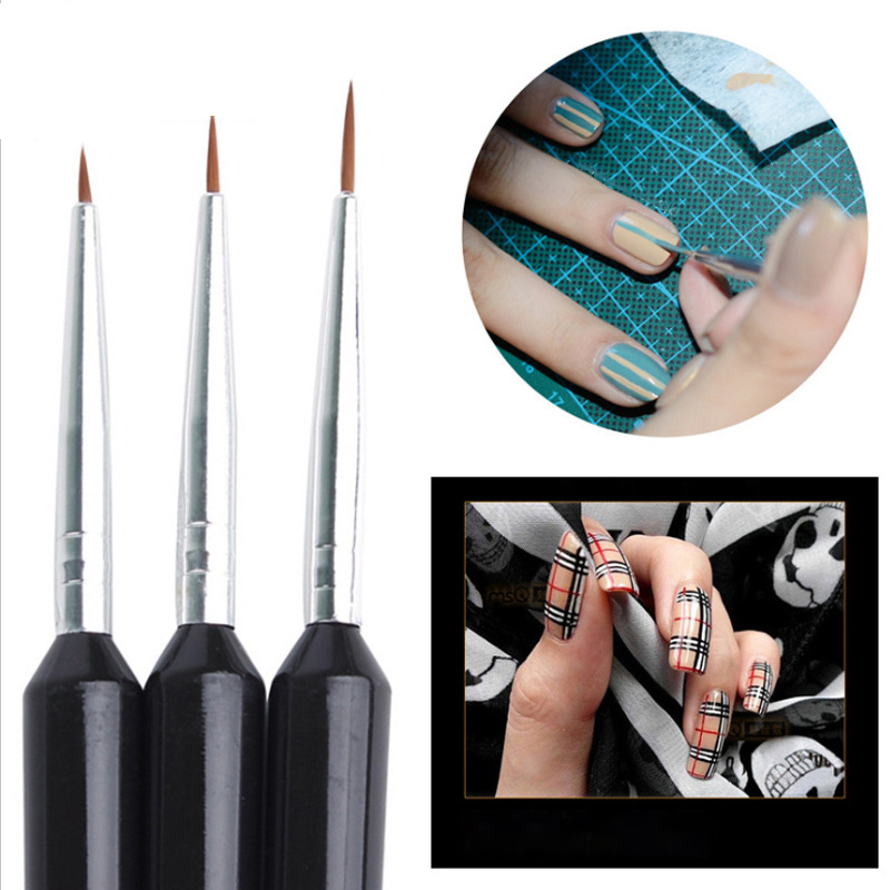 3Pcs Ultra-fine Nail Art Liner - Detailing Brush Set 评论和价格