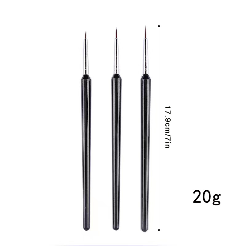 3Pcs Ultra-fine Nail Art Liner - Detailing Brush Set 评论和价格