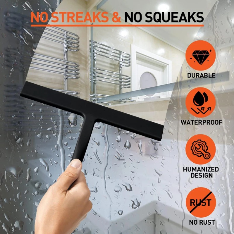 Matte Black Silicone Squeegee  - Glass Cleaner Streak 评论和价格