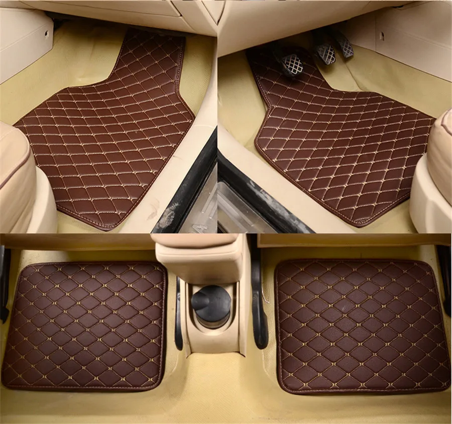 4pcs PU Leather Black Car Floo - Leather Cleaner Interior 评论和价格