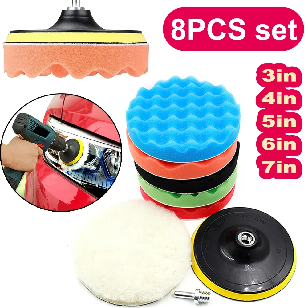 New 8Pcs Car Polishing Pads Ki - Polish Pad Set Buffer 评论和价格