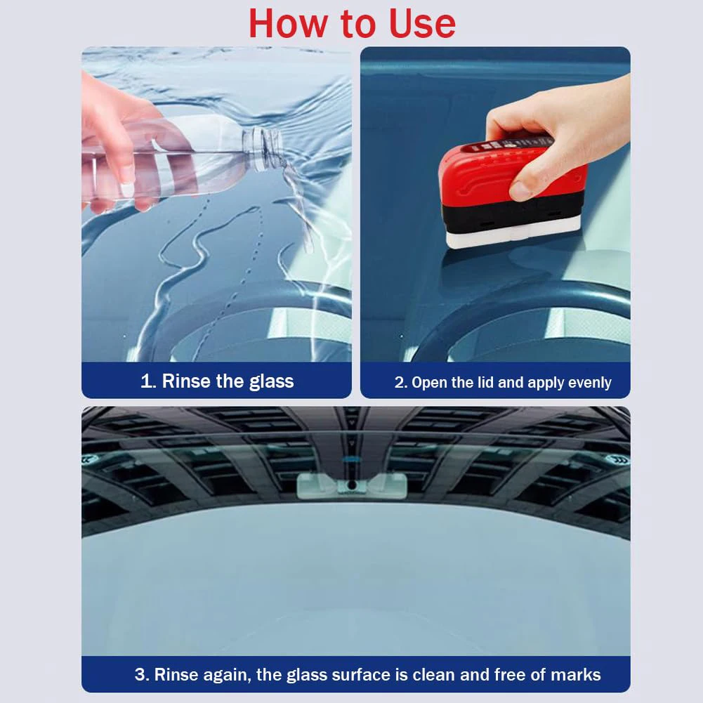 Car Glass Oil Film Remover Aut - Car Cleaning Brush 评论和价格