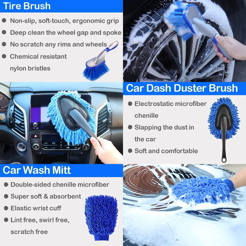 Car Wash Brush Set Detailing B - Dirt Brush Interior 评论和价格